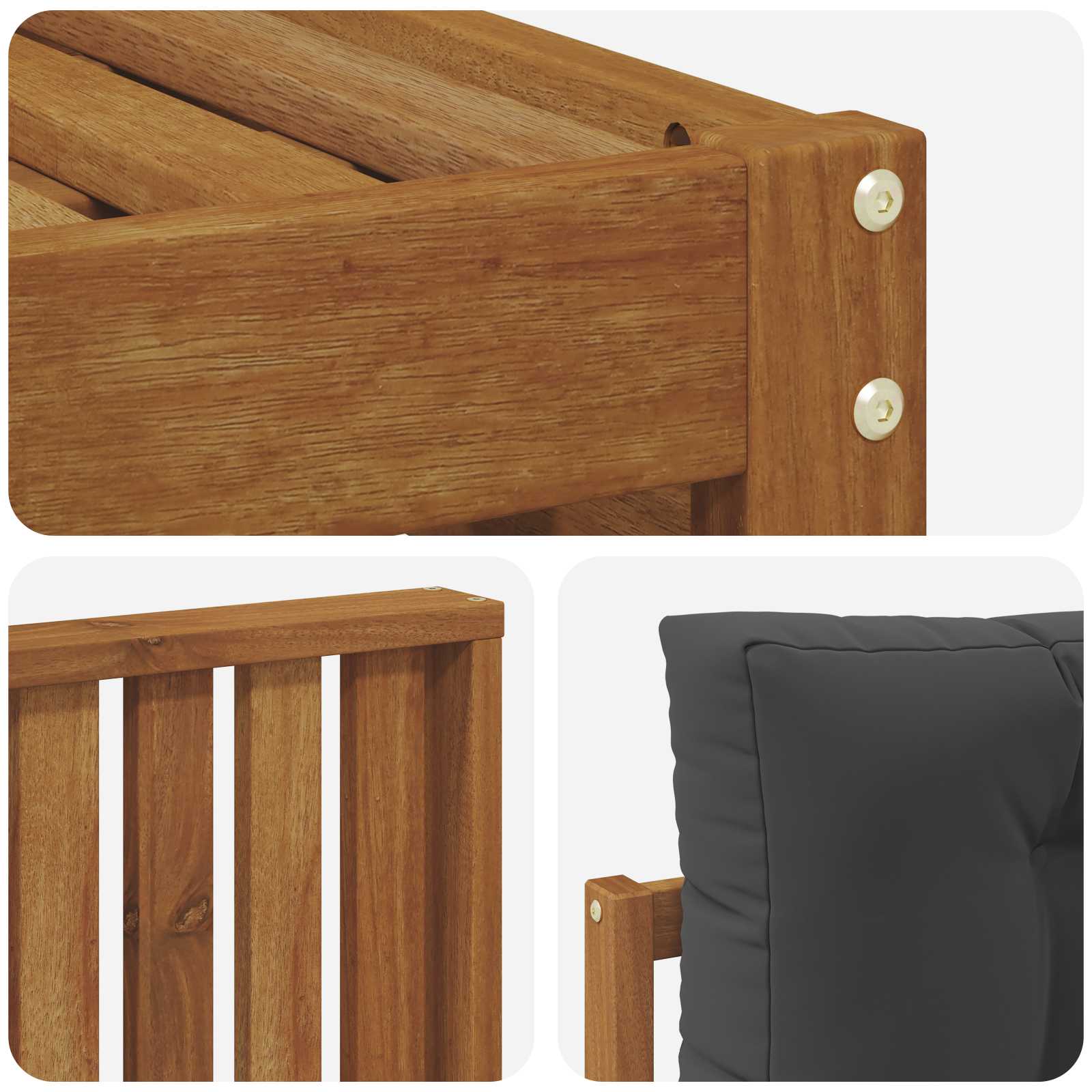 Udendørs sofagruppe Naturlig og Antracit 249,5 x 162,5 x 73 cm