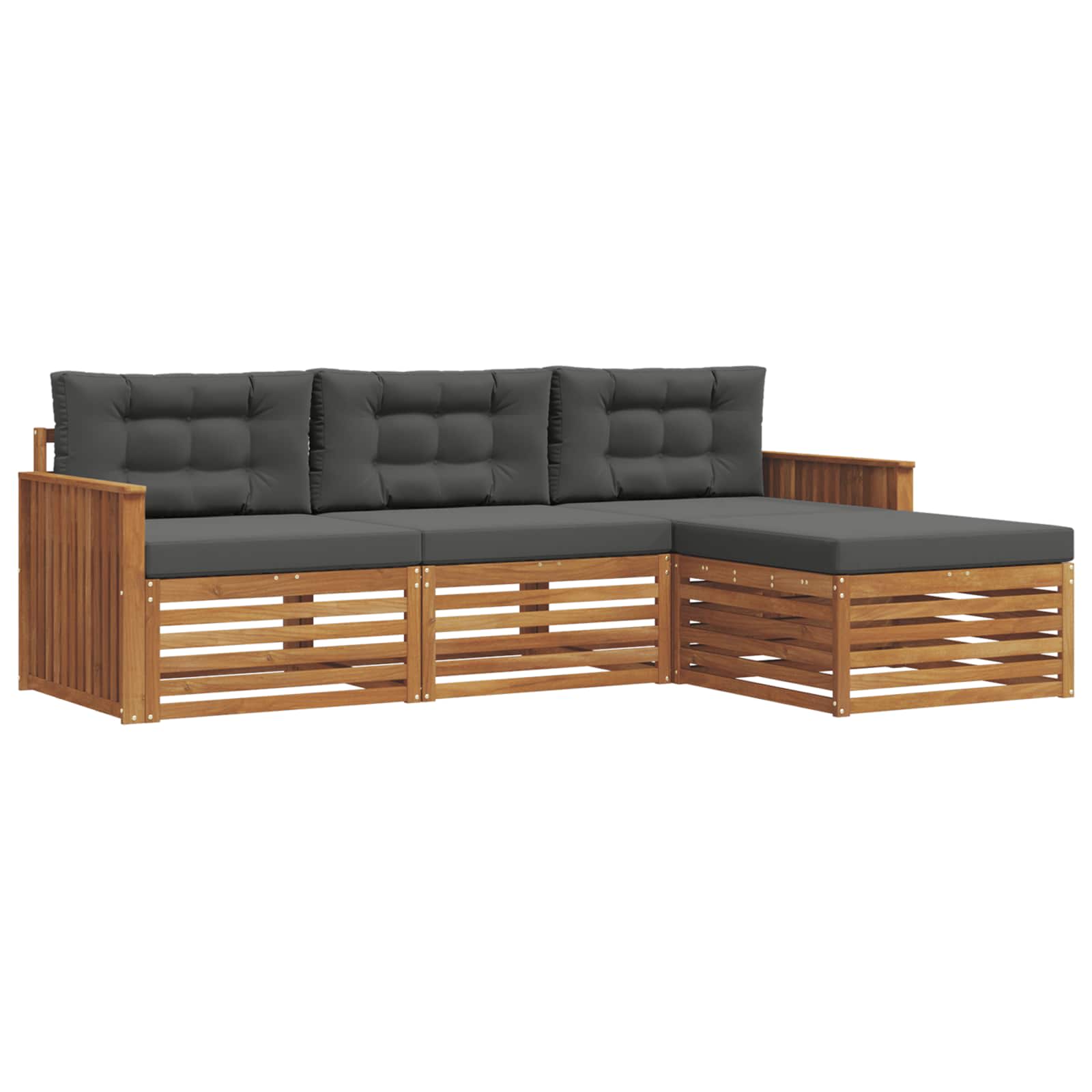 Udendørs sofagruppe Naturlig og Antracit 249,5 x 162,5 x 73 cm