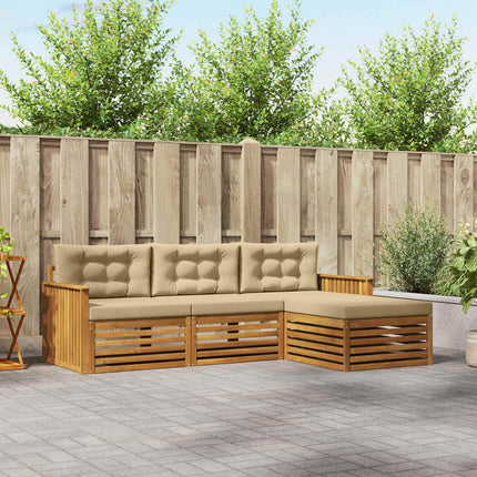 Udendørs sofagruppe 4 stk. Naturlig og Beige