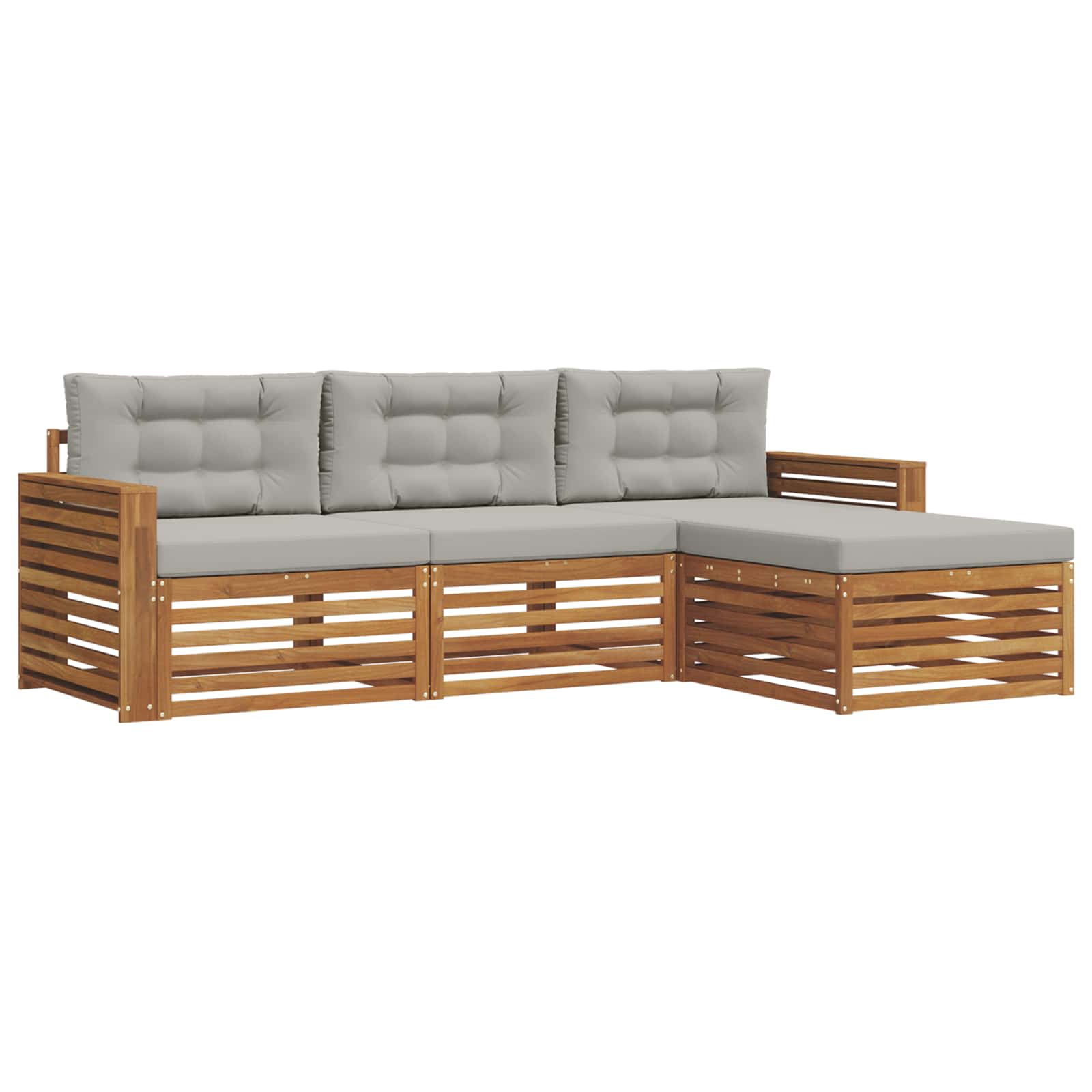Udendørs sofagruppe Naturlig og Lys Grå 257,5 x 162,5 x 73 cm