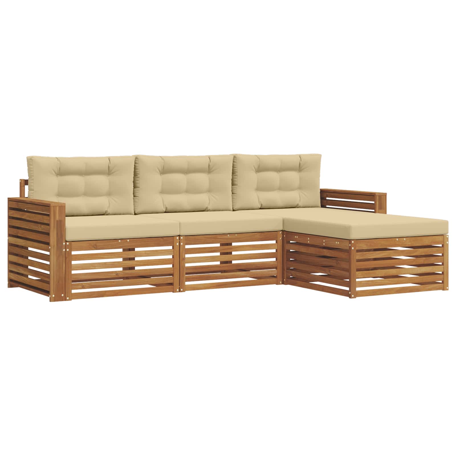 Udendørs sofagruppe Naturlig og Beige 257,5 x 162,5 x 73 cm