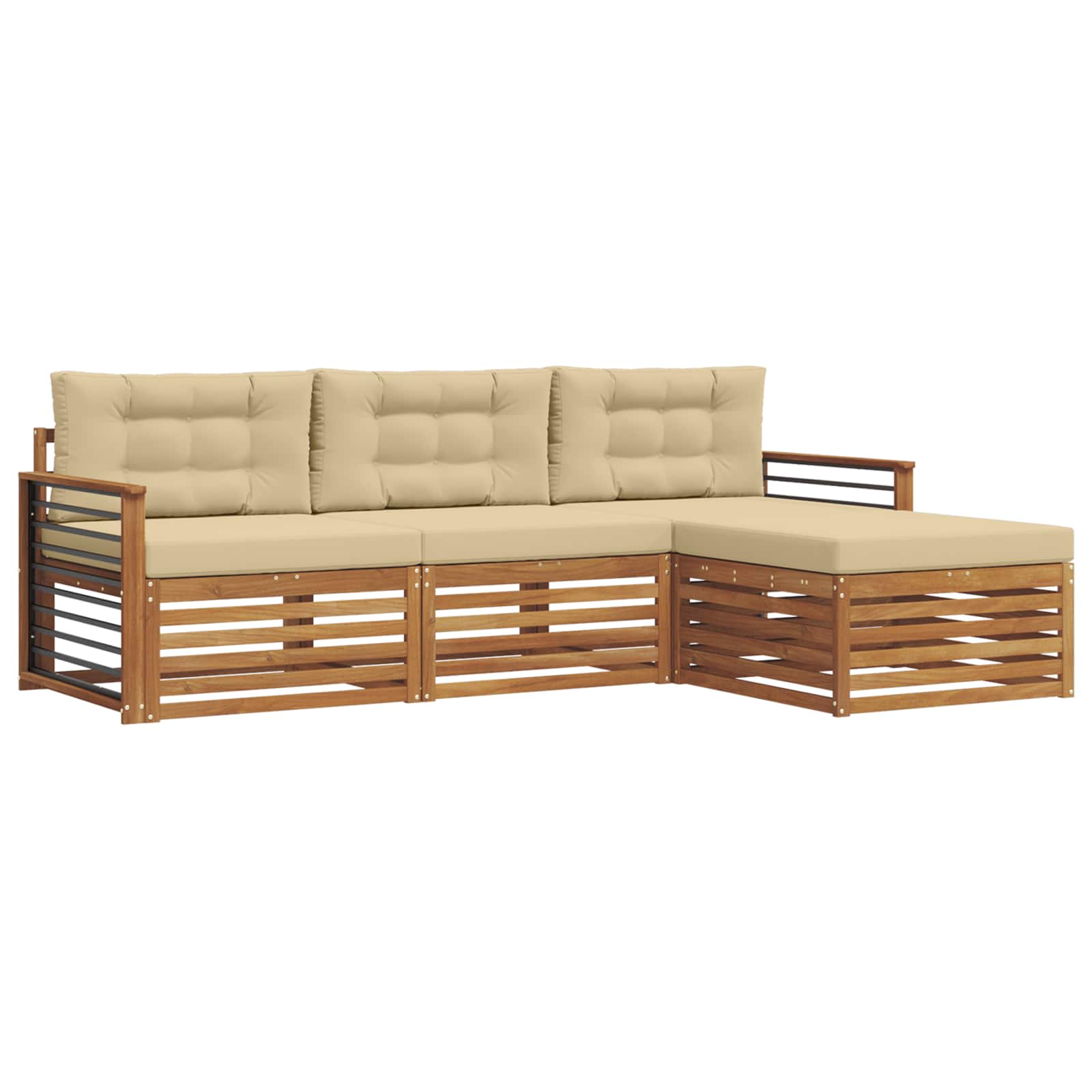 Udendørs sofagruppe Naturlig og Beige 249,5 x 162,5 x 73 cm