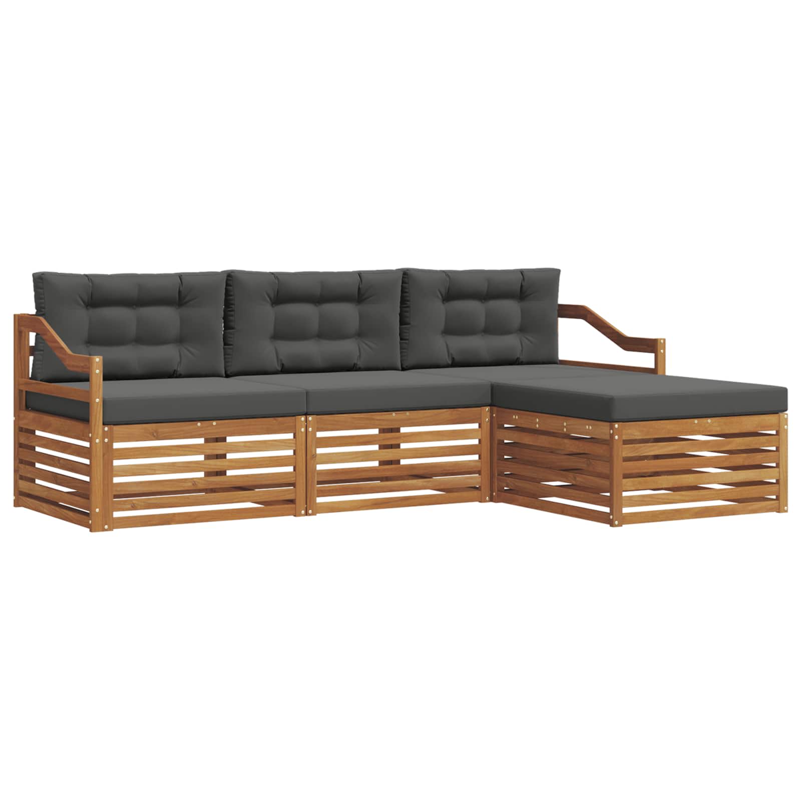 Udendørs sofagruppe Naturlig og Antracit 245,5 x 162,5 x 73 cm