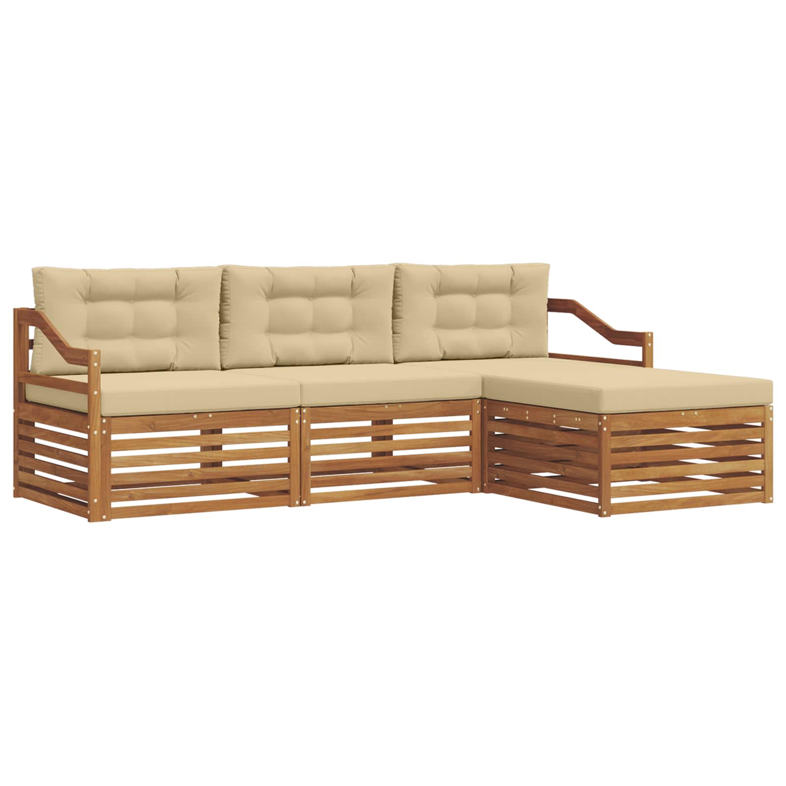 Udendørs sofagruppe Naturlig og Beige 245,5 x 162,5 x 73 cm