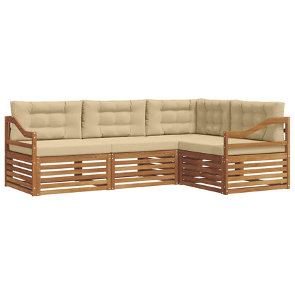 Udendørs sofagruppe med pude 4 pcs Naturlig og Beige