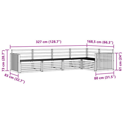 Udendørs sofagruppe 5 pcs Naturfarvet