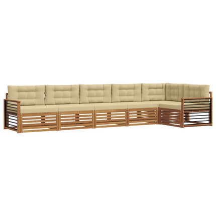 Udendørs sofagruppe 6 stk. Naturlig og Beige