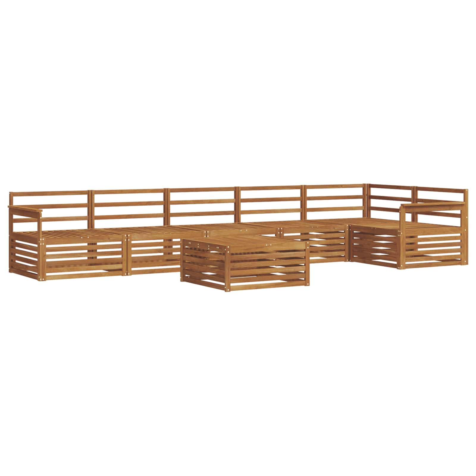 Udendørs sofagruppe 7 pcs Naturfarvet