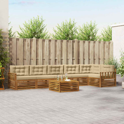 Udendørs sofagruppe 7 stk. Naturlig og Beige