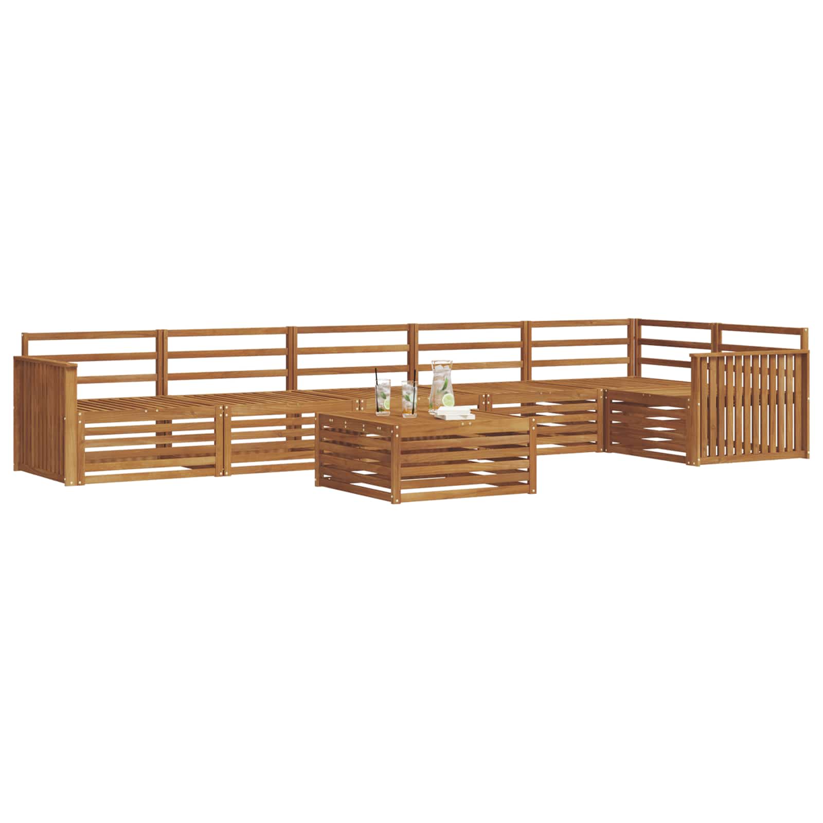 Udendørs sofagruppe 7 pcs Naturfarvet