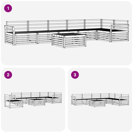 Udendørs sofagruppe 7 pcs Naturfarvet