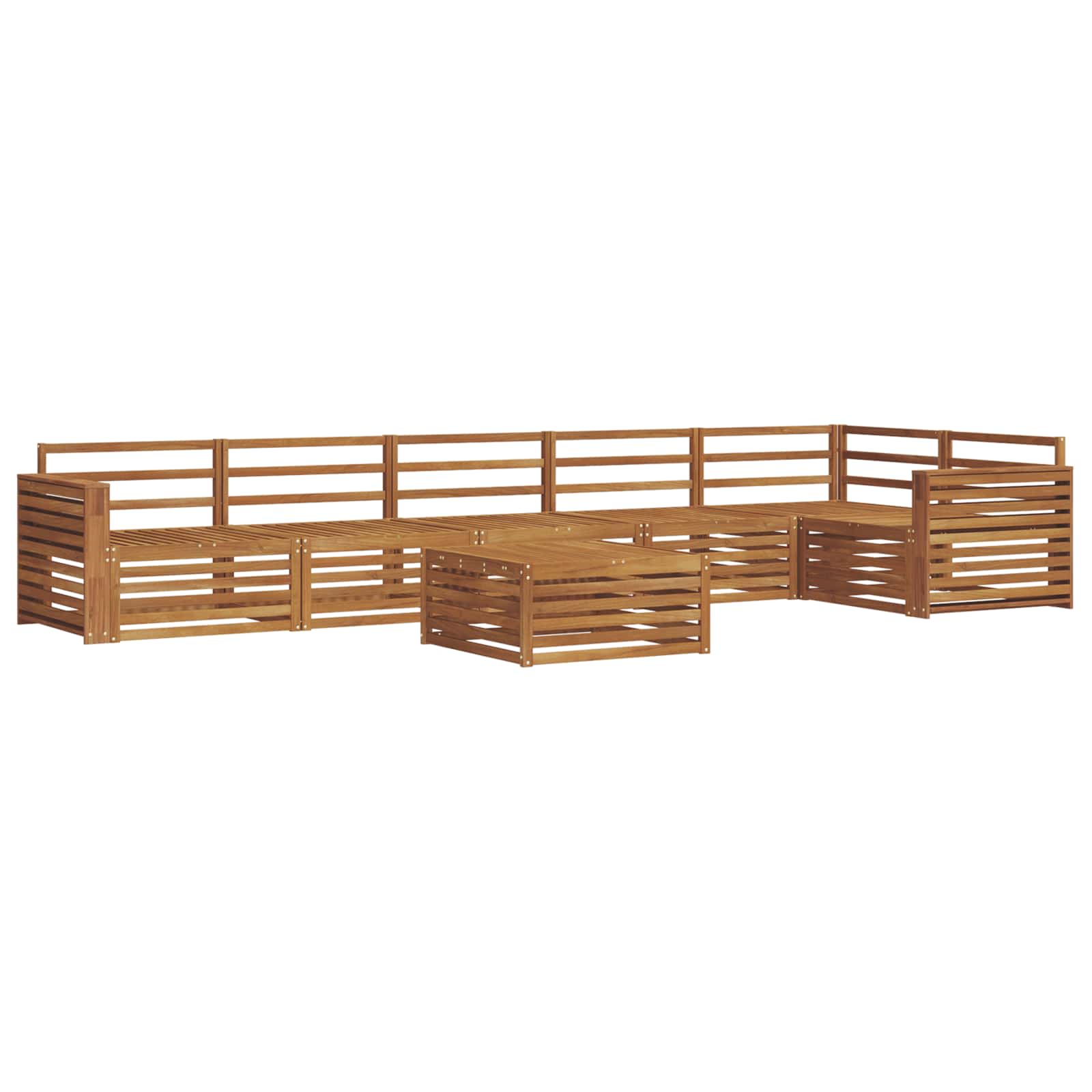 Udendørs sofagruppe 7 pcs Naturfarvet