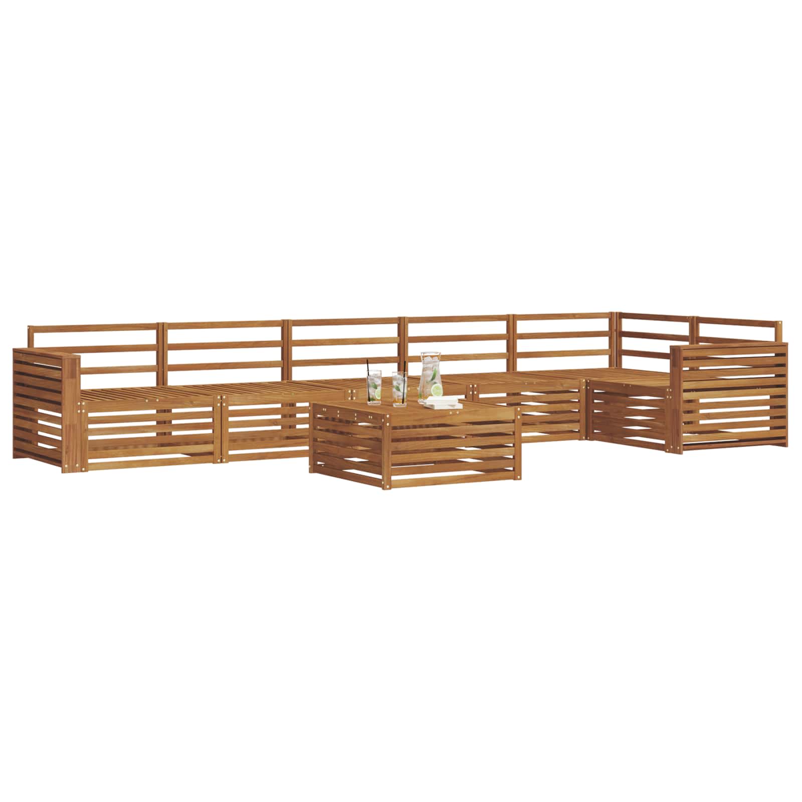 Udendørs sofagruppe 7 pcs Naturfarvet
