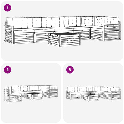 Udendørs sofagruppe med pude 7 pcs Naturlig og Beige