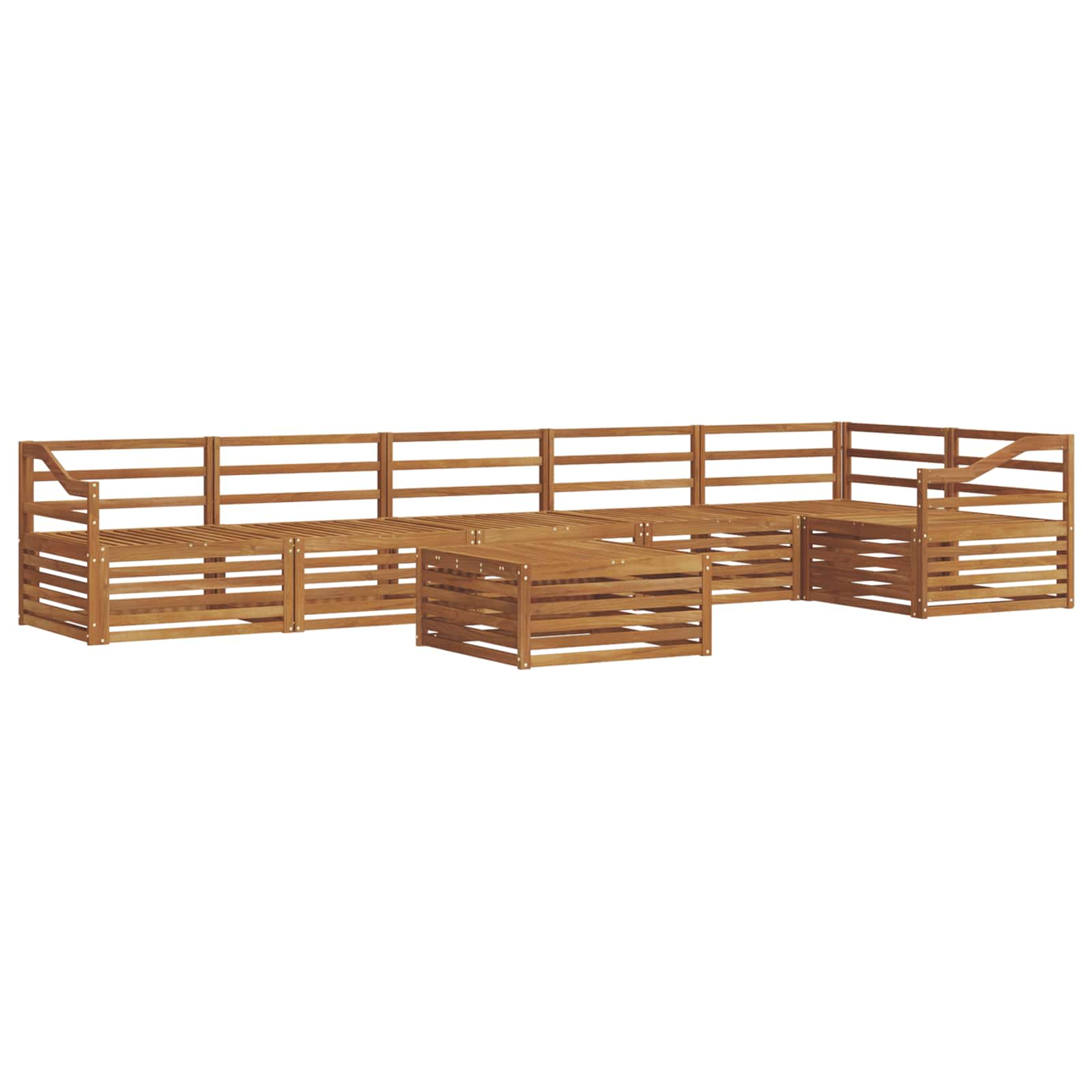Udendørs sofagruppe 7 pcs Naturfarvet