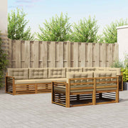 Udendørs sofagruppe med pude 8 pcs Naturlig og Beige