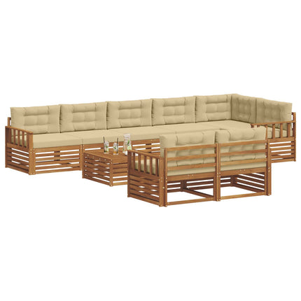 Udendørs sofagruppe 9 stk. Naturlig og Beige