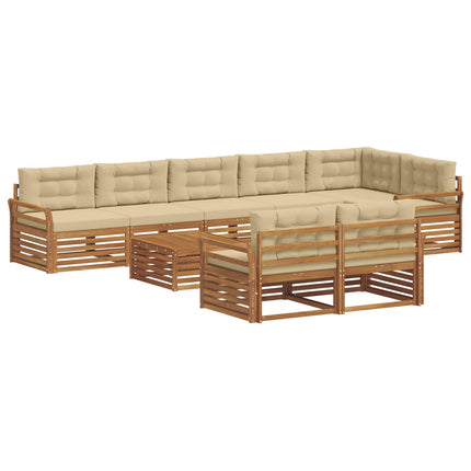 Udendørs sofagruppe 9 stk. Naturlig og Beige