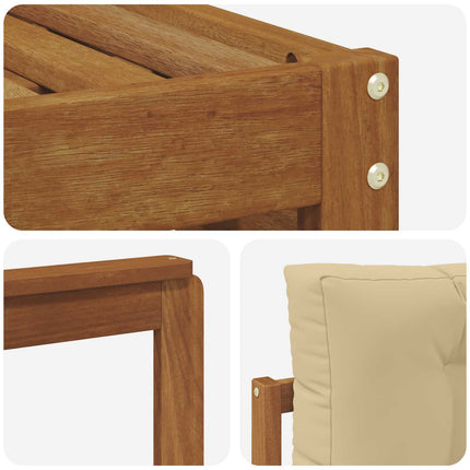 Udendørs sofagruppe med pude 6 pcs Naturlig og Beige