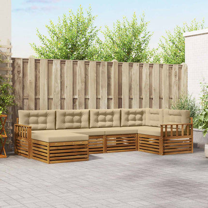 Udendørs sofagruppe 6 stk. Naturlig og Beige