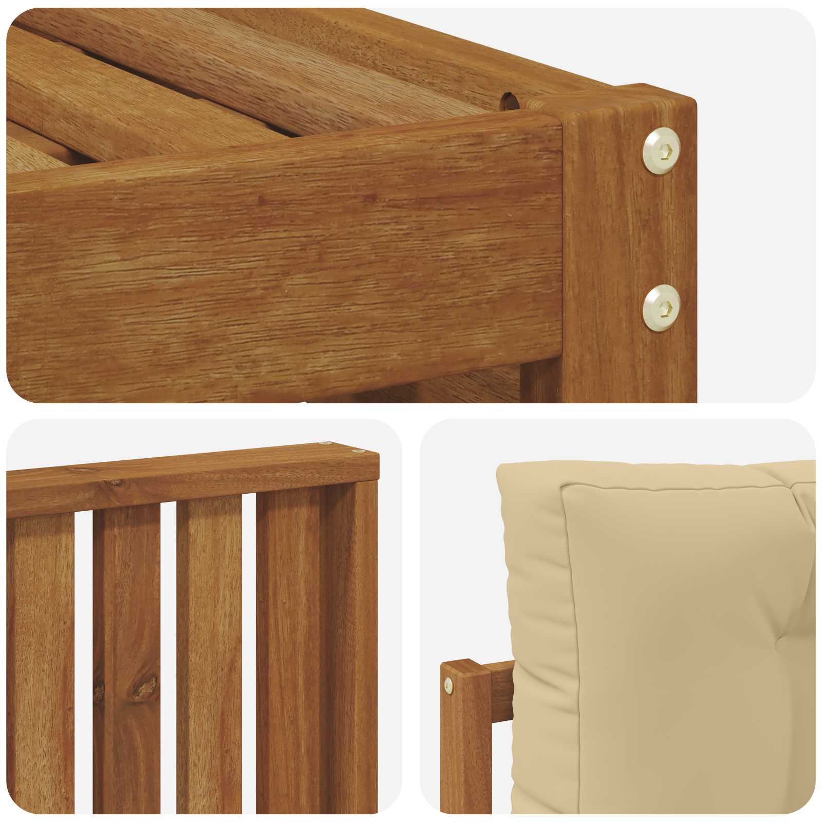 Udendørs sofagruppe med pude 6 pcs Naturlig og Beige