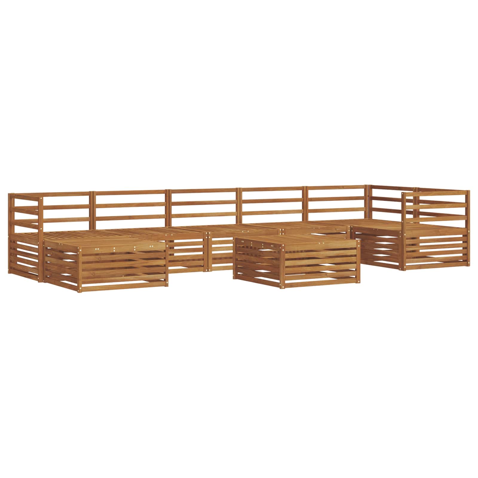 Udendørs sofagruppe 8 pcs Naturfarvet