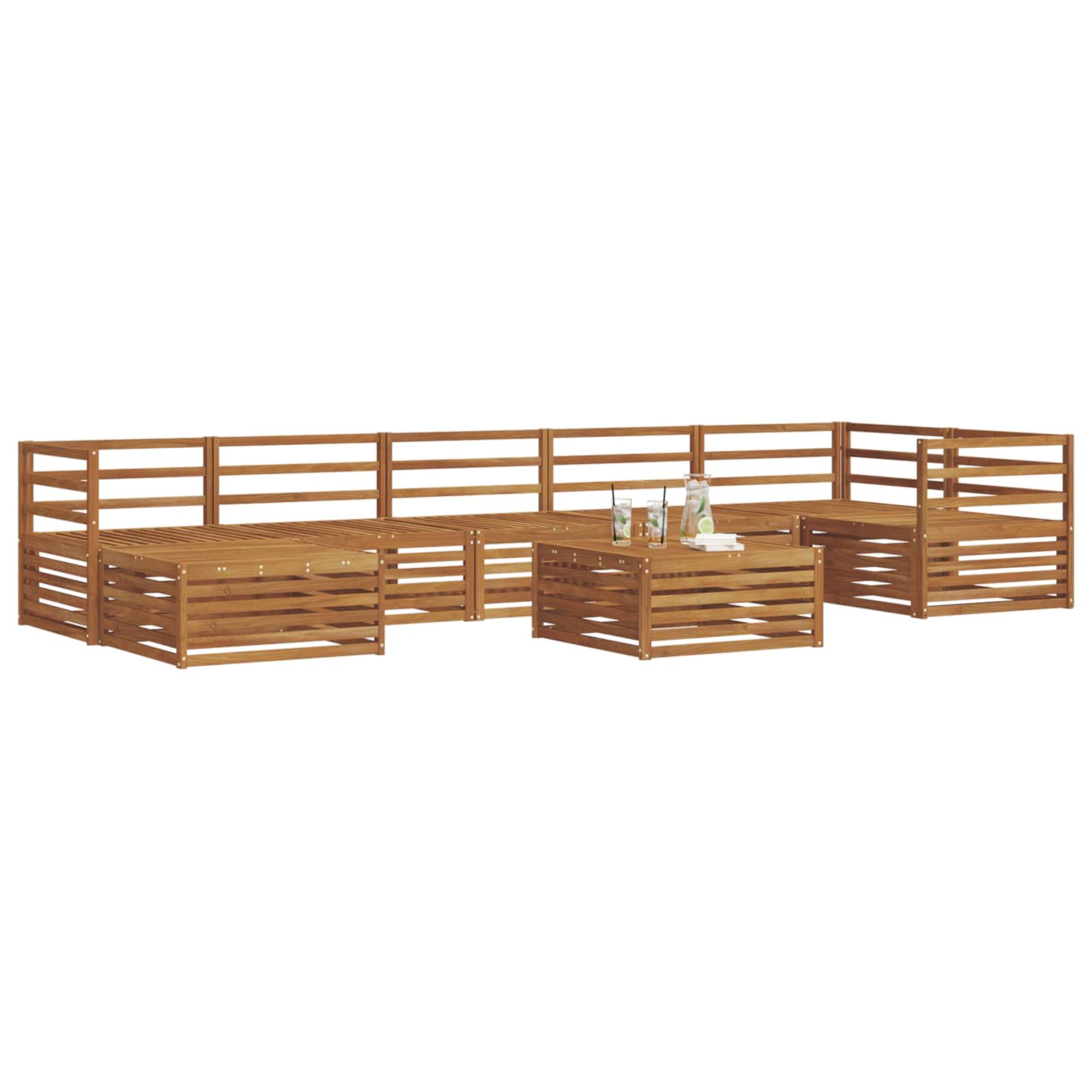 Udendørs sofagruppe 8 pcs Naturfarvet