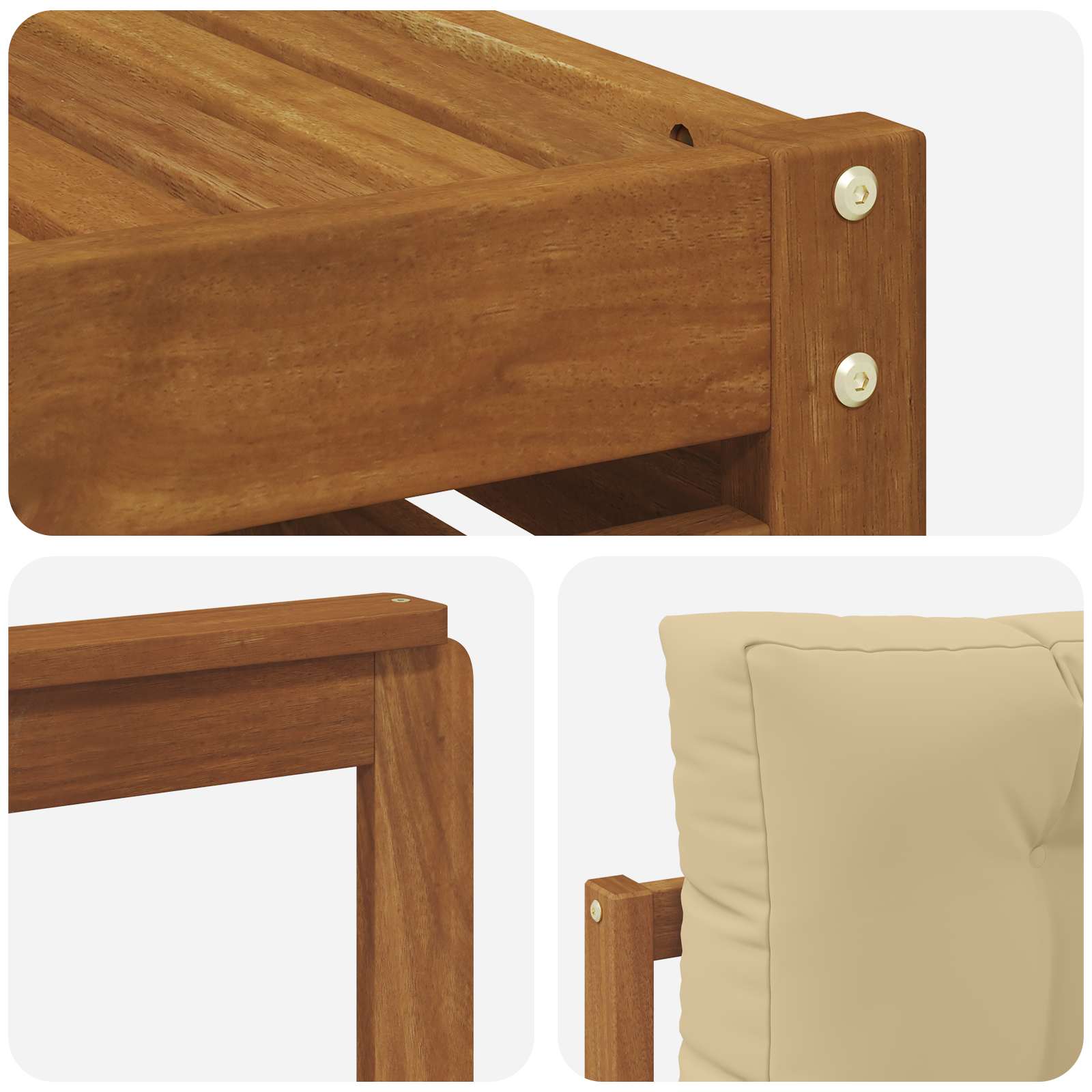Udendørs sofagruppe med pude 8 pcs Naturlig og Beige