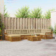 Udendørs sofagruppe med pude 8 pcs Naturlig og Beige