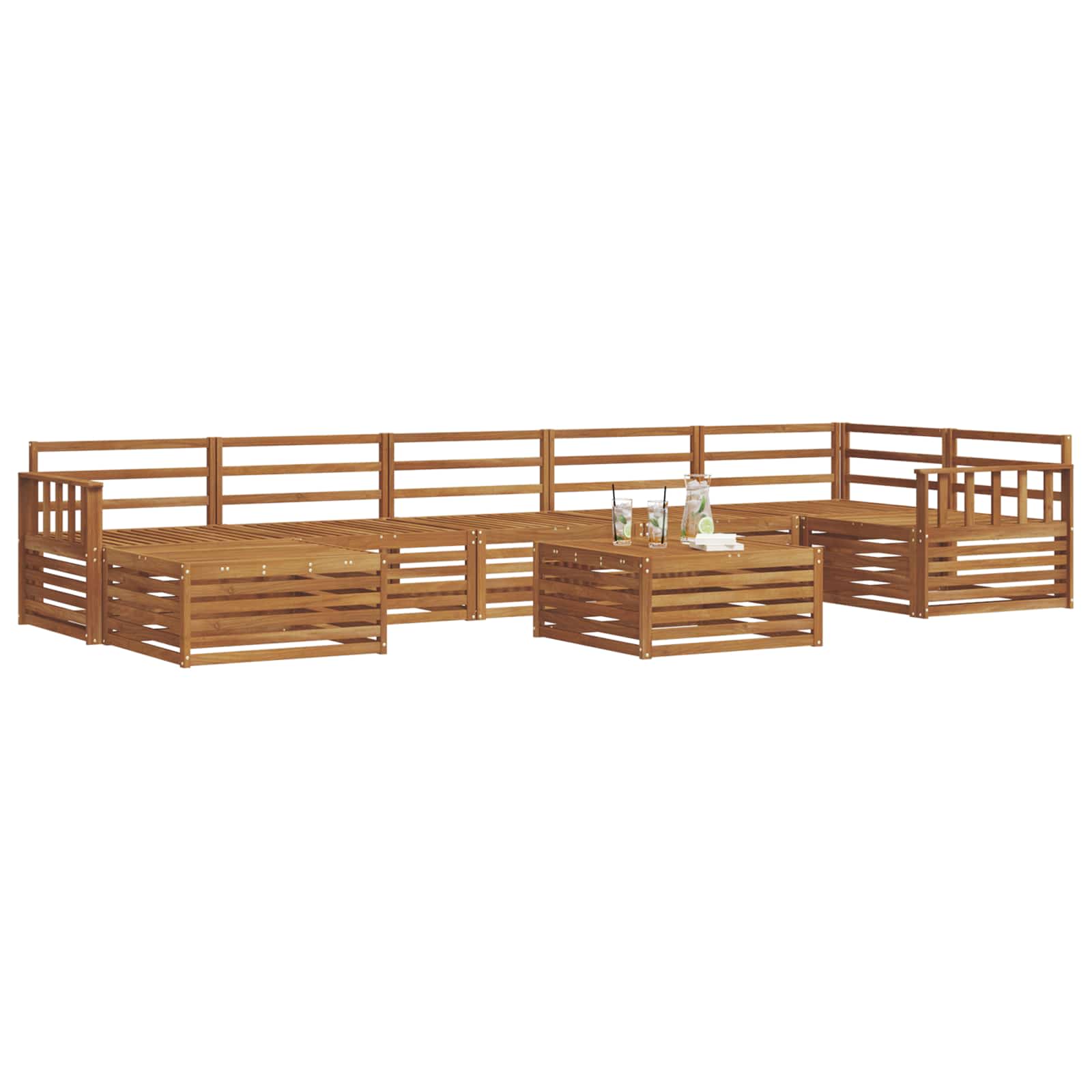 Udendørs sofagruppe 8 pcs Naturfarvet