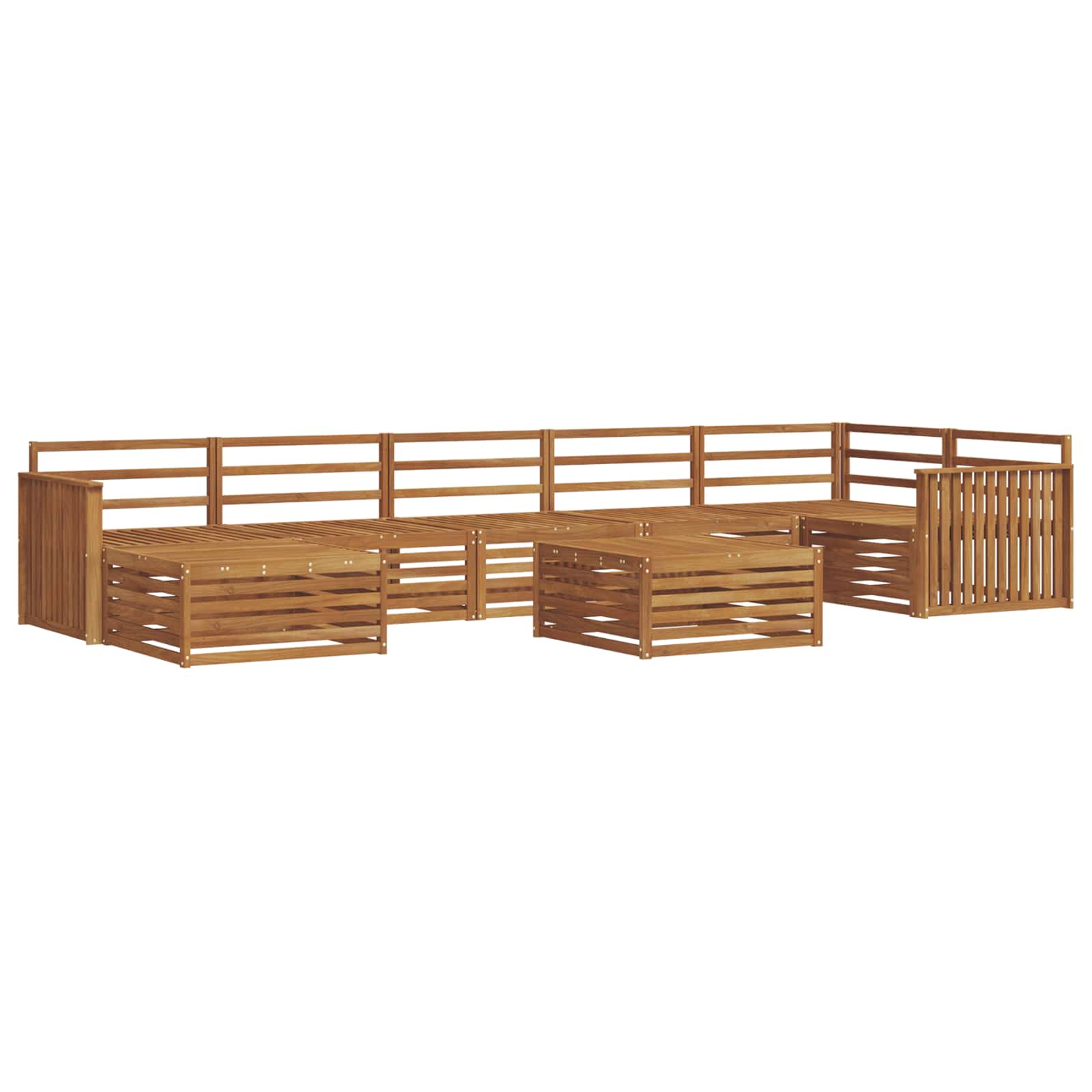 Udendørs sofagruppe 8 pcs Naturfarvet