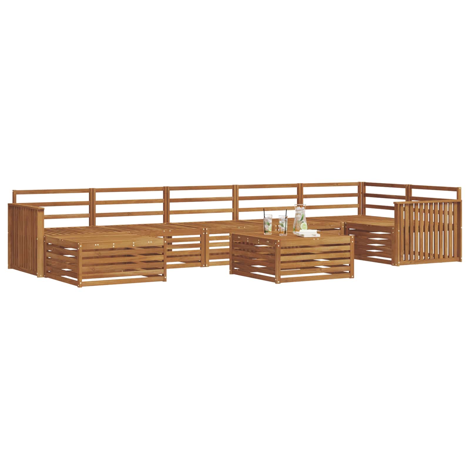 Udendørs sofagruppe 8 pcs Naturfarvet