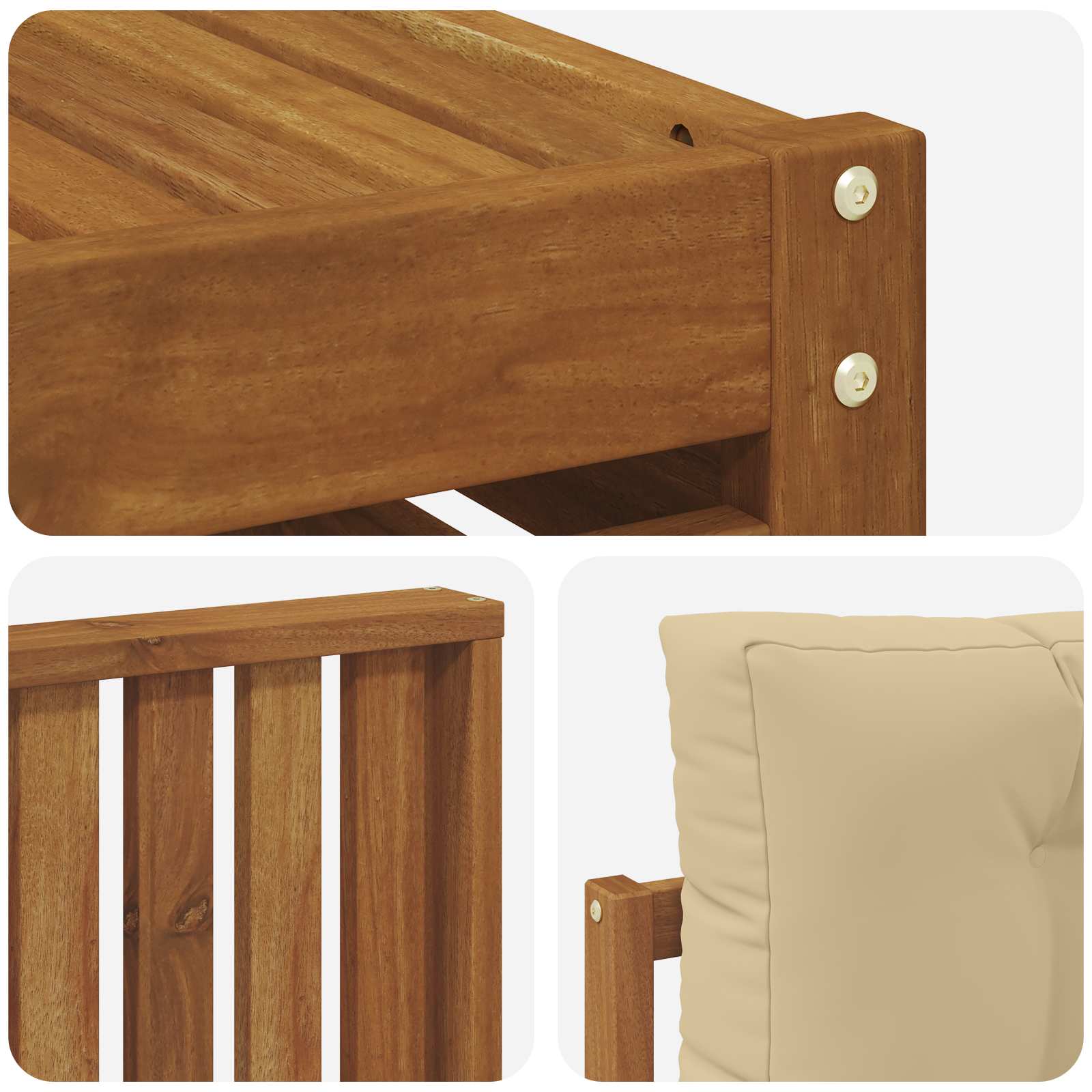 Udendørs sofagruppe med pude 8 pcs Naturlig og Beige