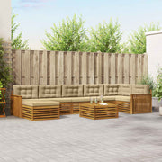 Udendørs sofagruppe med pude 8 pcs Naturlig og Beige