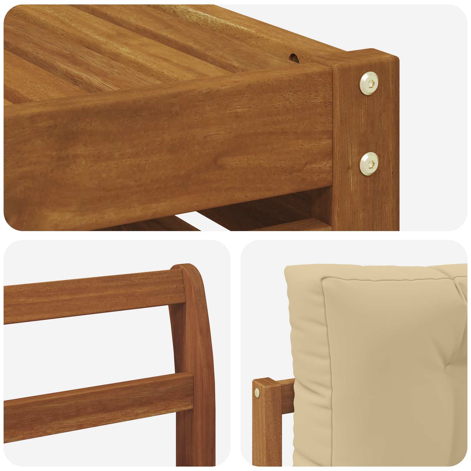 Udendørs sofagruppe med pude 8 pcs Naturlig og Beige