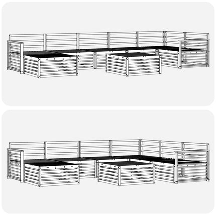 Udendørs sofagruppe 8 stk. Naturfarvet
