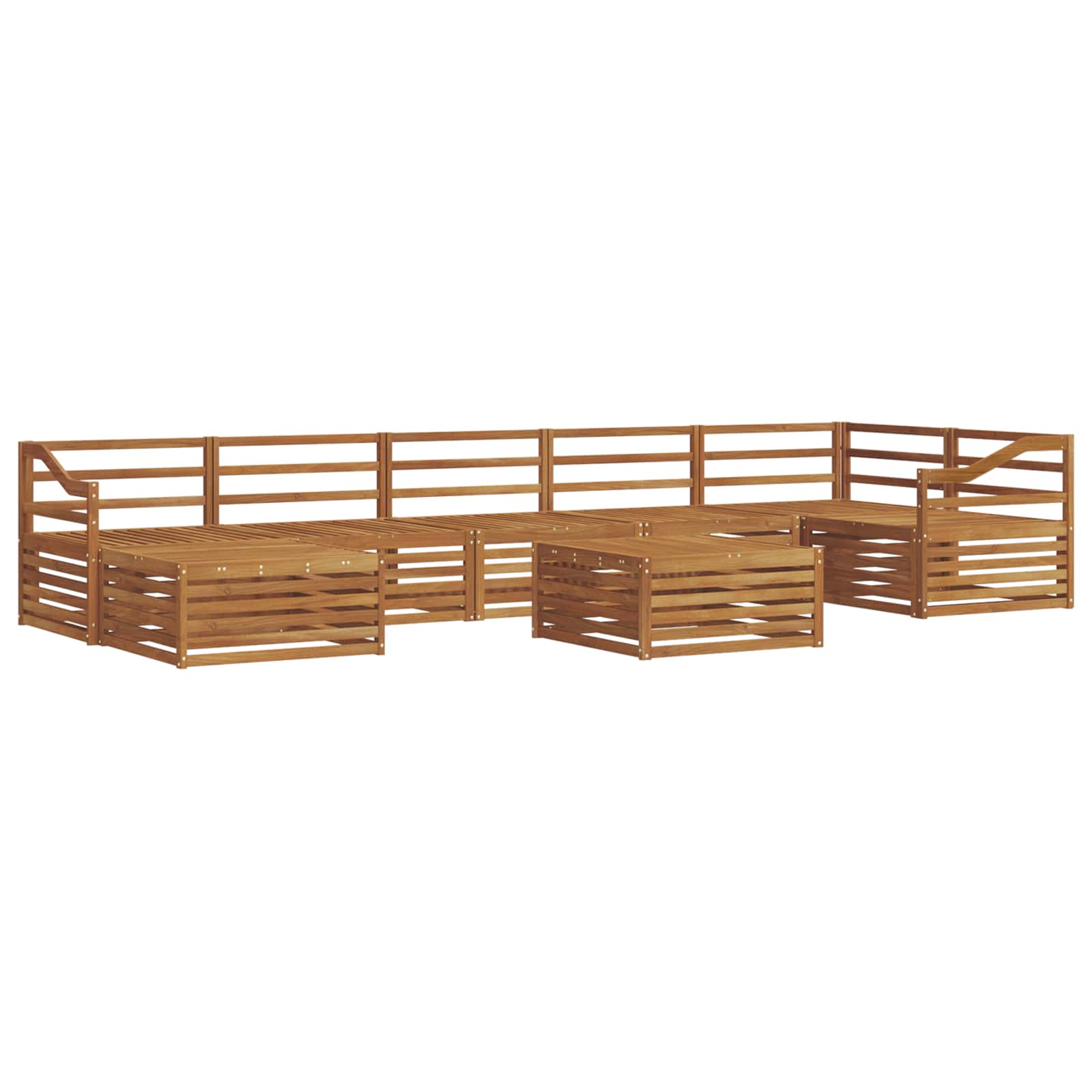 Udendørs sofagruppe 8 pcs Naturfarvet
