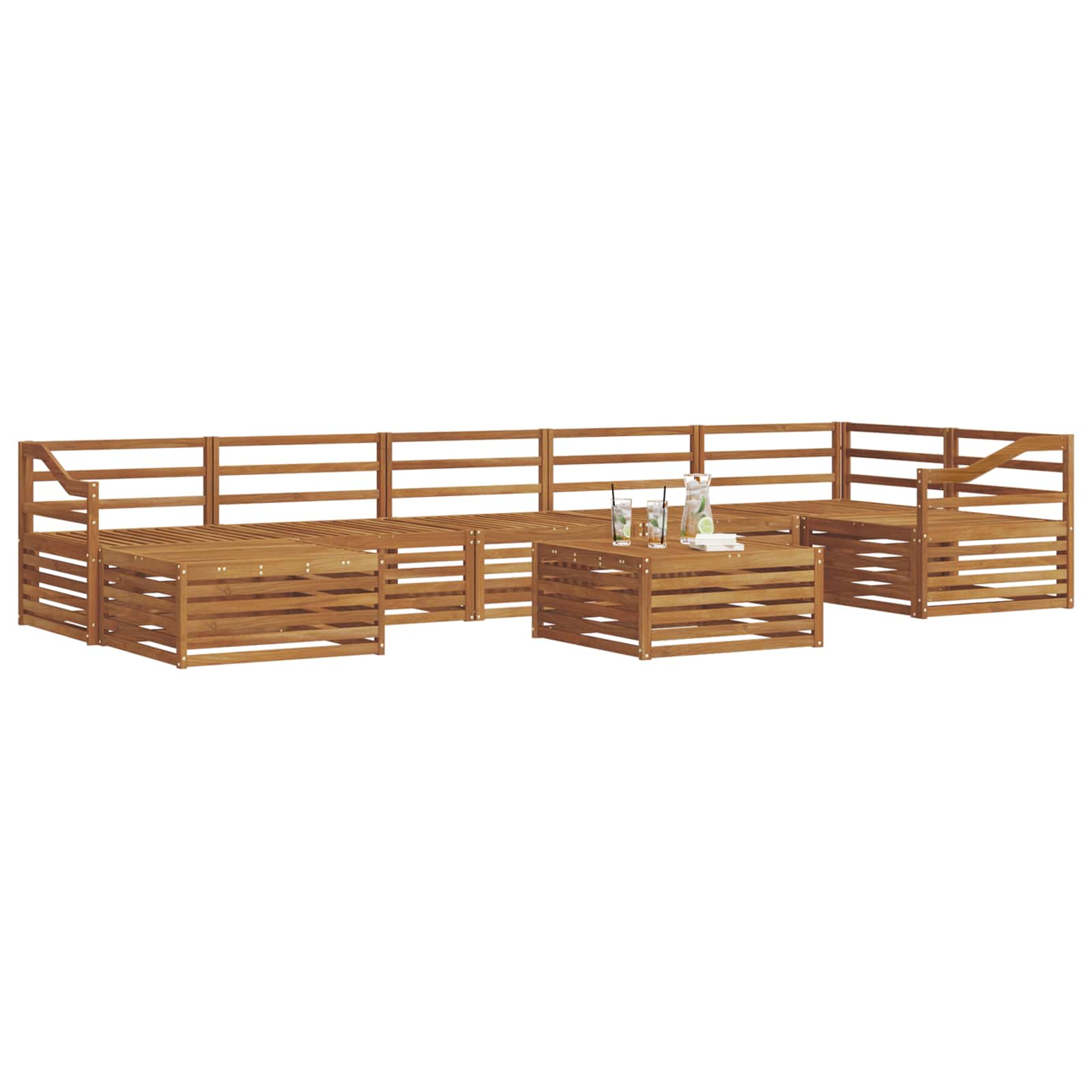 Udendørs sofagruppe 8 pcs Naturfarvet