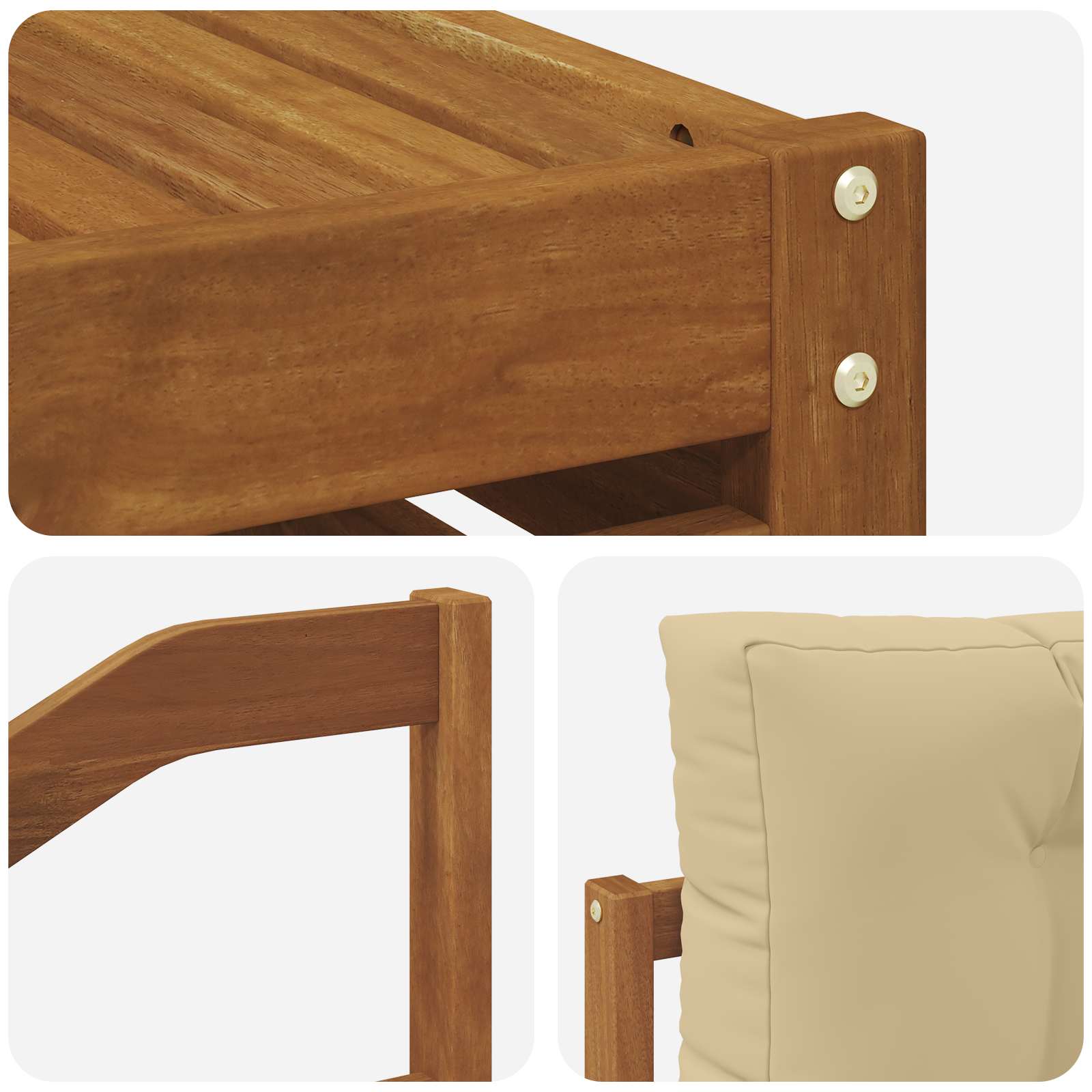 Udendørs sofagruppe med pude 8 pcs Naturlig og Beige