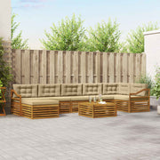 Udendørs sofagruppe med pude 8 pcs Naturlig og Beige