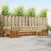 Udendørs sofagruppe med pude 7 pcs Naturlig og Beige