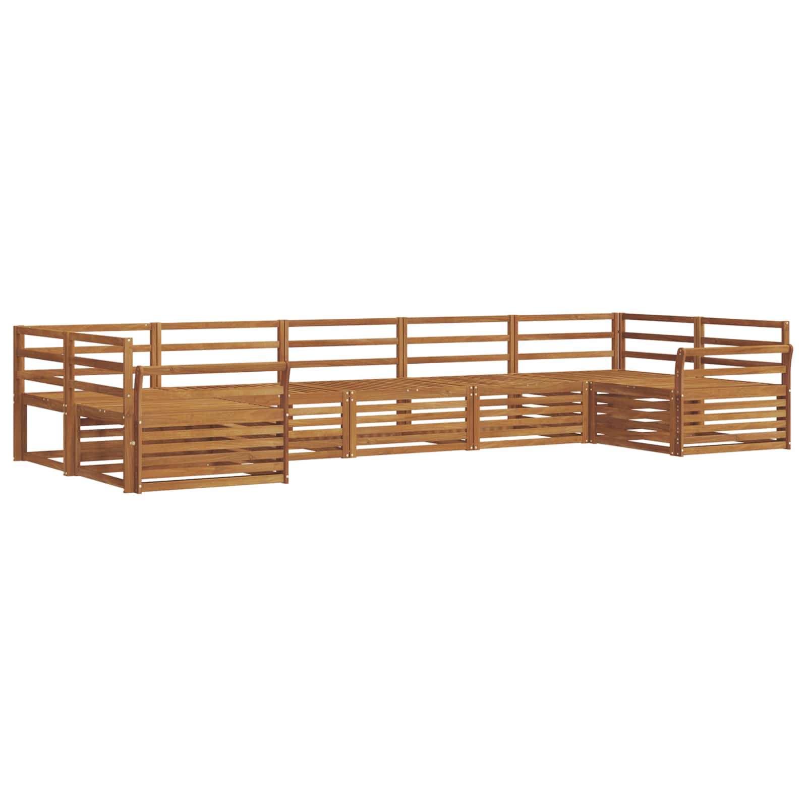 Udendørs sofagruppe 7 pcs Naturfarvet
