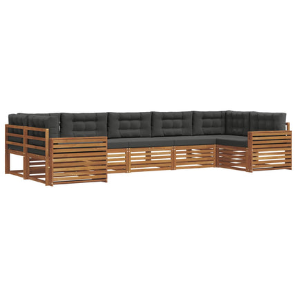 Udendørs sofagruppe med pude 7 pcs Naturlig og Antracit