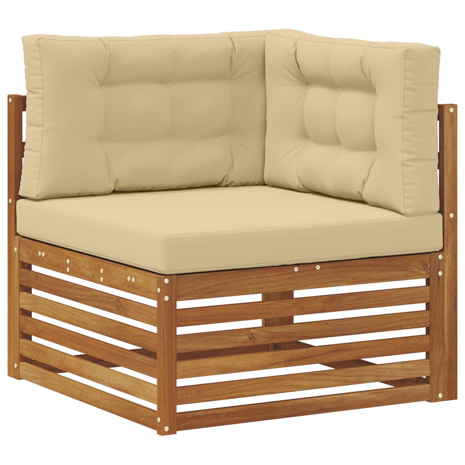 Udendørs sofagruppe 10 pcs Naturlig og Beige Massivt Akacietræ