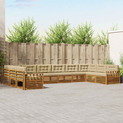 Sofasæt 5 stk. Naturlig og Beige Massivt Akacietræ