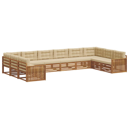 Sofasæt 8 stk. Naturlig og Beige Massivt Akacietræ