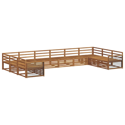 Sofasæt 10 pcs Naturfarvet Massivt Akacietræ