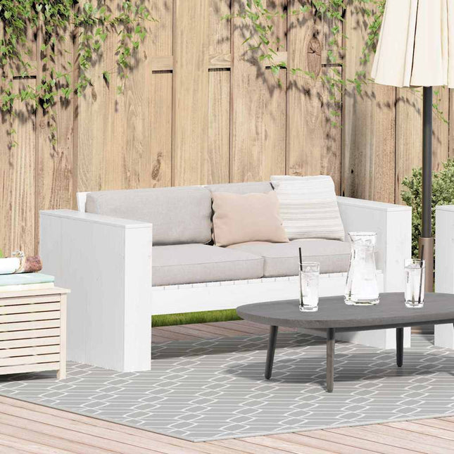 Havemøbelsofa Hvid 134 x 60 x 62 cm Massiv fyrretræ