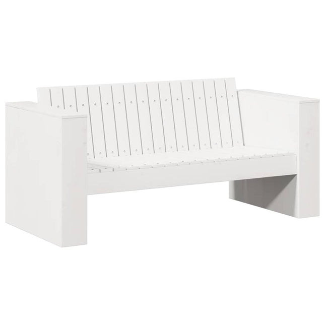 Havemøbelsofa Hvid 134 x 60 x 62 cm Massiv fyrretræ