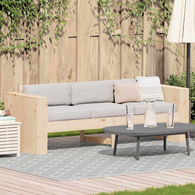 Havemøbelsofa Naturfarvet 185,5 x 60 x 62 cm Massiv fyrretræ